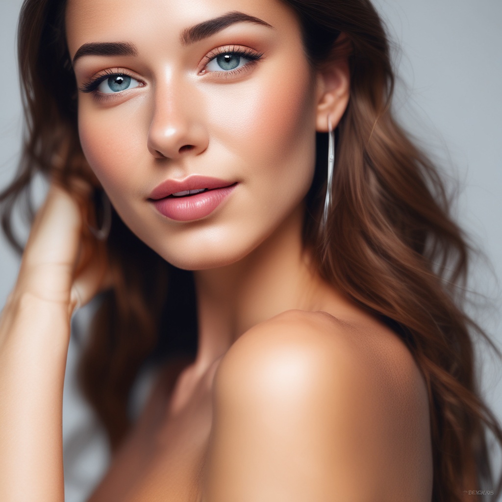 Gorgeous woman with stunningly radiant and glowing skin